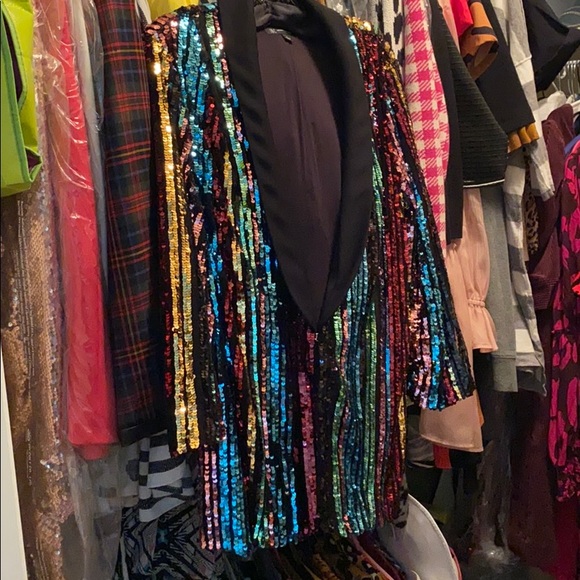 inc rainbow sequin blazer